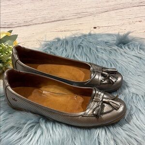 Peter Millar Metallic Tassel Leather Car Slip On Loafers